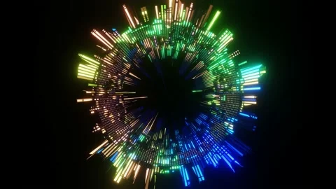 4K video of 3D sci-fi object motion graphics. Beautiful seamless loop Stock Footage 218281428