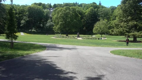 4K Video of Abbot Hall Park a lovely open spave by the river Kent Kendal Stock Footage 132013108