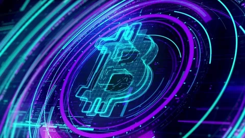 4k video abstract background bitcoin financial footage Motion graphic of Blue Stock Footage 336443563