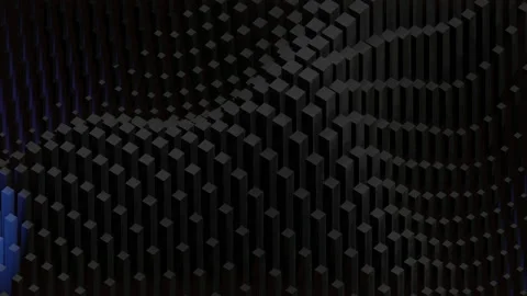 4k video of abstract geometric waves in blue and black design. Stock Footage 197509431