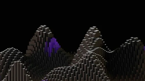 4k video of abstract geometric waves in purple and black design. Stock Footage 198164153