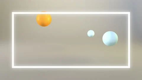 4k video of abstract jumping yellow and white balls on gray background. Stock Footage 157347783