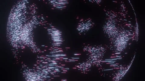 4K video of abstract line pattern rotating motion on the sphere shape. Stock Footage 156816907