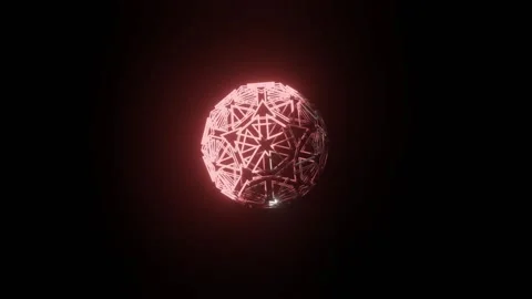 4k video of Abstract red sphere with moving points. Stock Footage 271269125