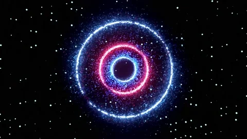 4K video of abstract sci-fi neon circular structures emitting its energy. Stock Footage 152063824