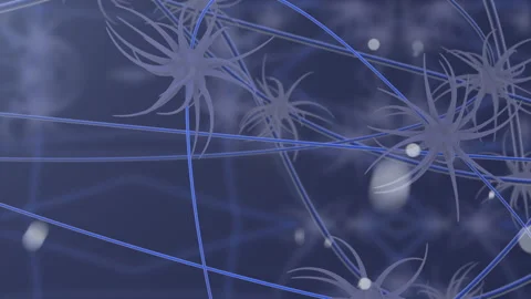 4k video of abstract synapse and neuron cells sending electrical chemical Stock Footage 142455698