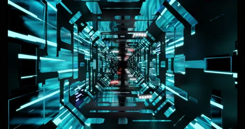 4k video of abstract technological tunnel in motion. Stock Footage 202001822
