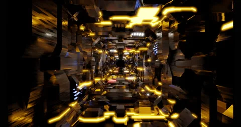 4k video of abstract technological tunnel in motion. Stock Footage 202202647