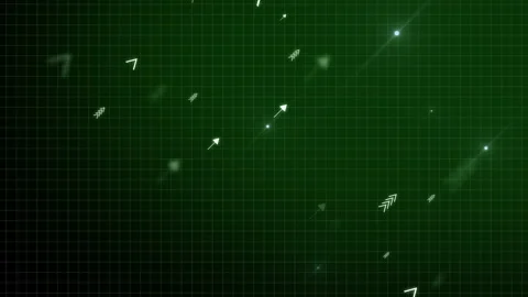 4k video of abstract white arrows speed power on technological futuristic green Stock Footage 141663514