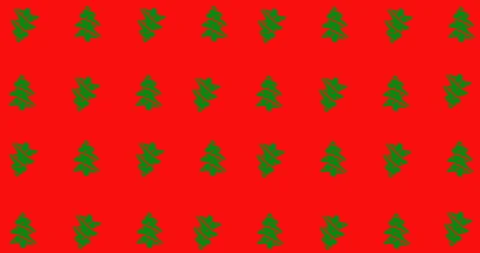 4k Video against Red Background. Loopable Pattern with Clay Christmas tree Stock Footage 111850210