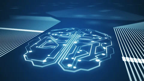 4k video of AI digital brain big data deep learning computer. Stock Footage 134959902