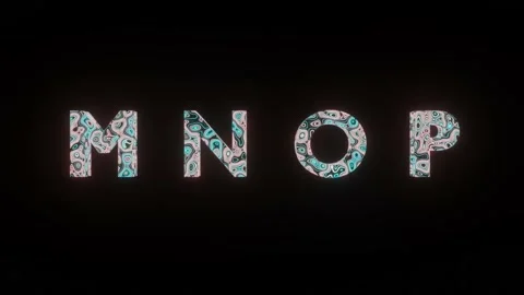 4K video animation of beautiful texture or pattern formation on text M N O P. Stock Footage 148402578