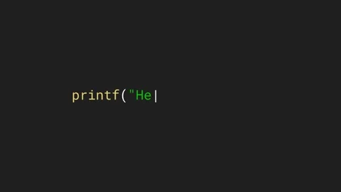 4K Video Animation Hello World text, first code in teaching programmin C Stock Footage 287557212