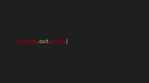 4K Video Animation Hello World text, first code in teaching programming java Stock Footage 287573226