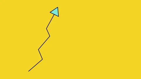 4k video of arrow going up in flat design style. 動画素材 159583613