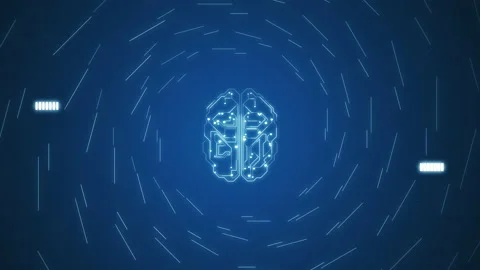 4k video of artificial intelligence brain animation, data mining concept. Stock Footage 135164434