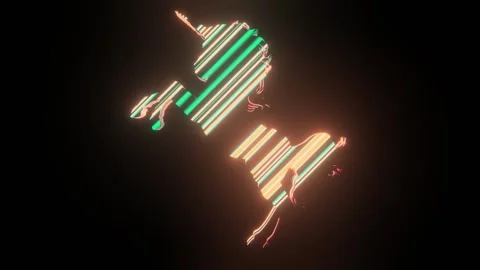 4K video of beautiful line texture or pattern formation on the unicorn body. Stock Footage 271269290