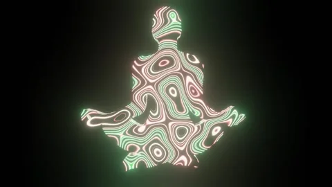 4K video of beautiful texture or pattern formation on the meditating body shape. Stock Footage 271273785