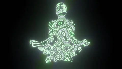 4K video of beautiful texture or pattern formation on the meditating body shape. Stock Footage 271273788
