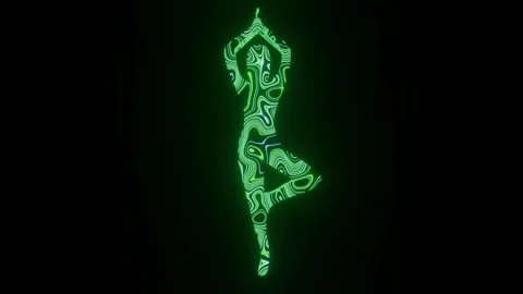 4K video of beautiful texture or pattern formation on the yoga human body shape. Stock Footage 271273831