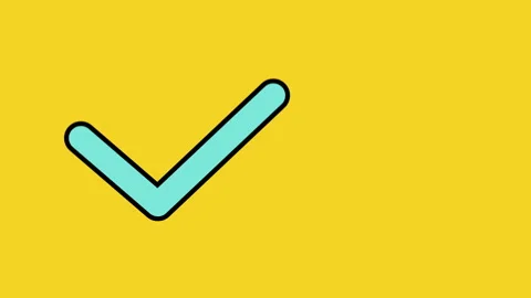 4k video of blue check mark icon on yellow background. Stock-Footage 160494265