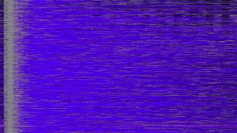 4K video. Blue glitch effect. Old vintage TV screen without signal Video stock 313910180