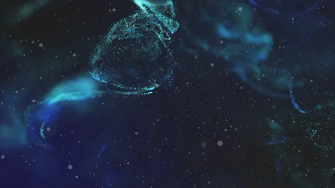 4k video of blue glitter particles background with shining light flares. Video stock 168709511