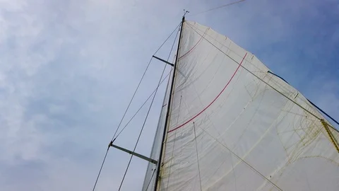 4K video bottom view of sail on yacht in Italy Stock Footage 115569905