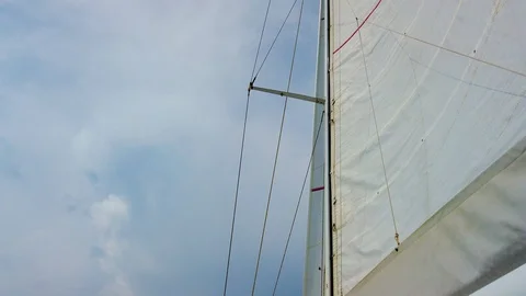 4K video bottom view of sail on yacht in Italy Stock Footage 115575975