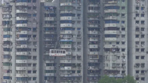 4k video of cable car crossing the Yangtze River in Chongqing Vidéo 122601498