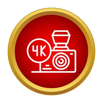 4k video camera icon for high definition production Stock Illustration