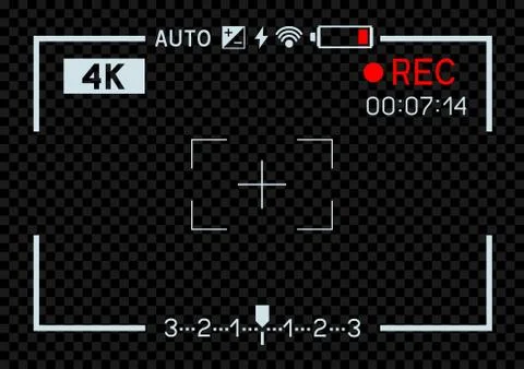 4K video camera viewfinder dark Stock Illustration