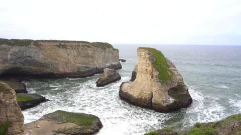 4k video. Cape Shark Fin on the Pacific coast in California Stock Footage 154347740