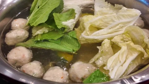 4K Video captures hot pot boiling process step by step Stock Footage 325650255