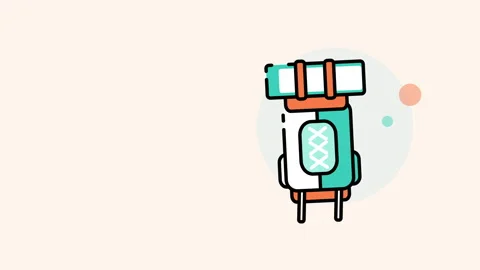 4k video of cartoon backpack on white background. 库存影片 160494400