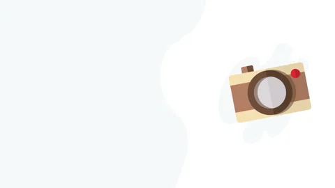 4k video of cartoon camera design on white background. 库存影片 195628199