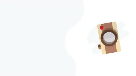 4k video of cartoon camera design on white background. Stock Footage 224837612