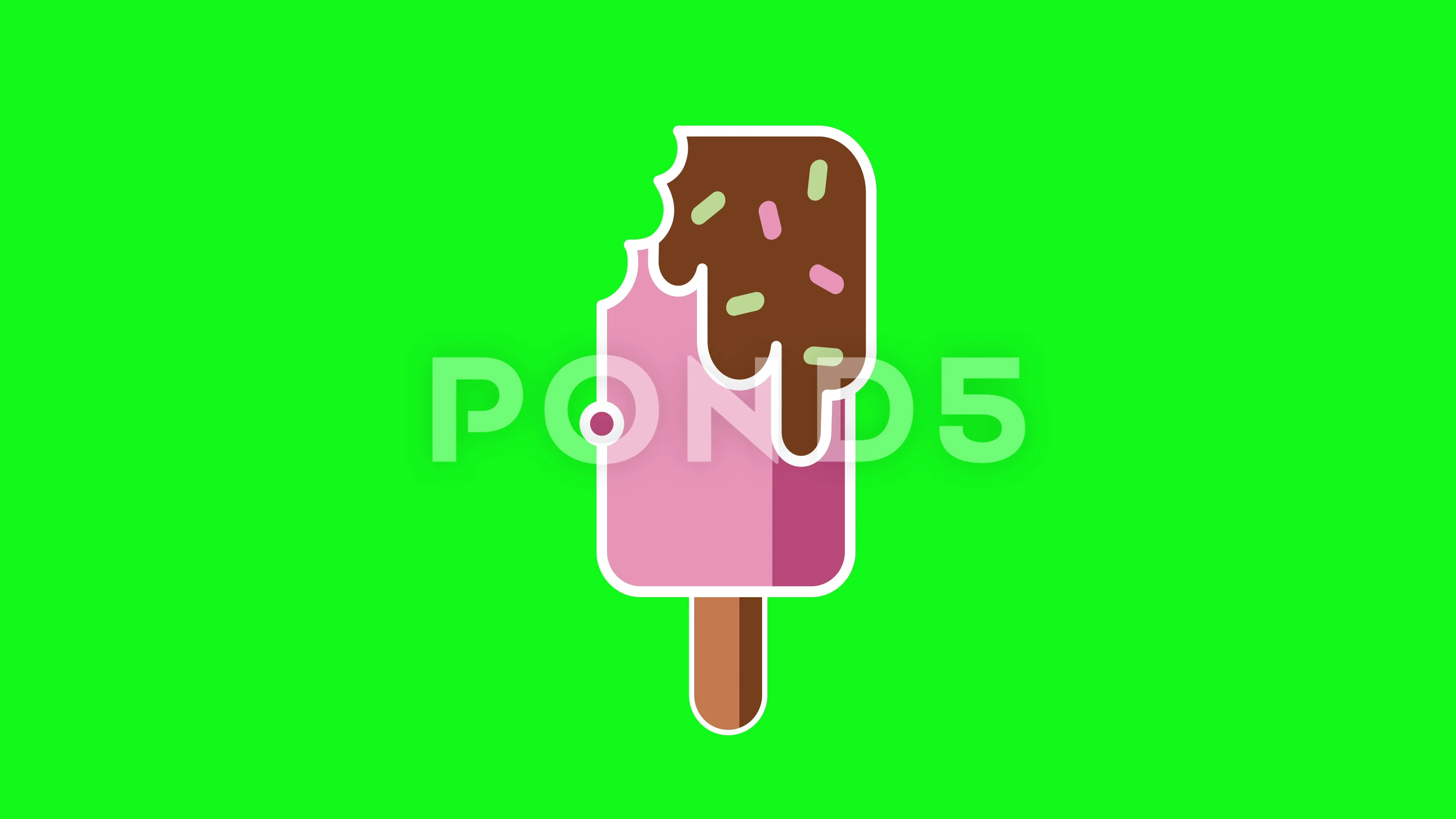 4k video of cartoon chocolate ice cream ... | Stock Video | Pond5
