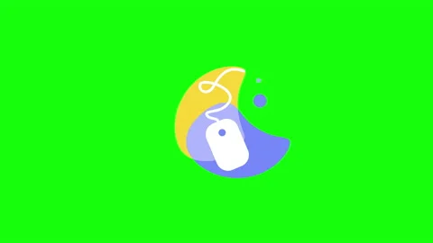 4k video of cartoon computer mouse on green background. 库存影片 205386322