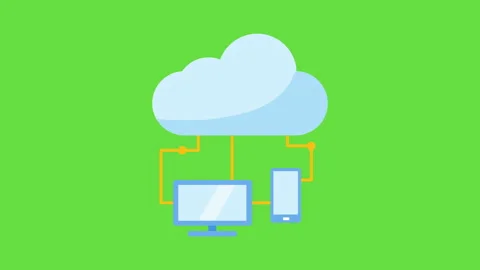 4k video of cartoon computer screen with phone of information. 库存影片 211622137