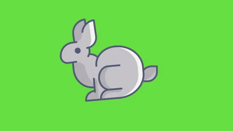 4k video of cartoon Easter bunny on green background. Stock Footage 210548829