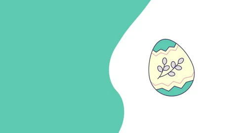 4k video of cartoon Easter egg design in flat style. Stock Footage 196881839