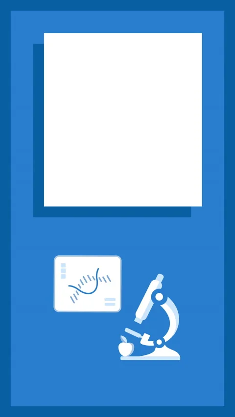 4k video of cartoon microscope on blue background. Stockbeeldmateriaal 221865044