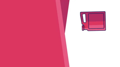 4k video of cartoon pink element sign on white background. 库存影片 226653089