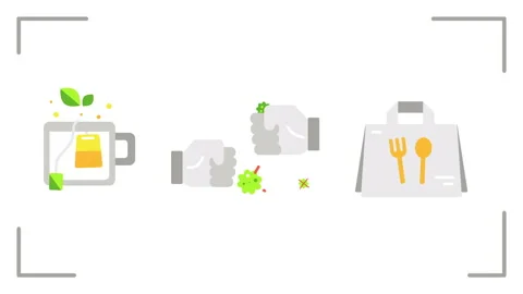 4k video of cartoon set of deck chair and umbrella on white background. Stockbeeldmateriaal 226655698