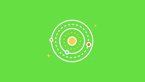 4k video of cartoon space structure on green background. 库存影片 168908583