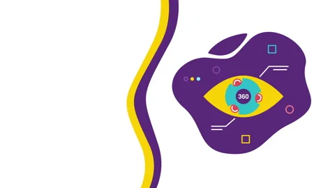 4k video of cartoon technological eye design on white background. Stock-Footage 171248700