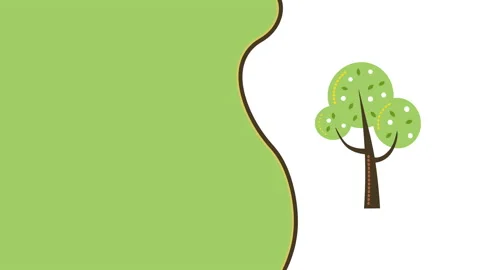 4k video of cartoon tree on white background. Stock Footage 182484848