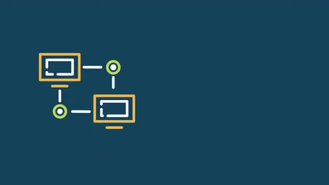 4k video of cartoon two devices connected to each other on blue background. Stock Footage 170783724