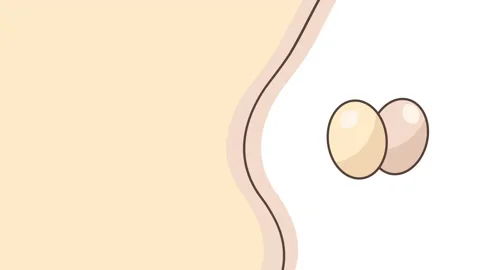 4k video of cartoon two eggs on white background. 库存影片 172492645